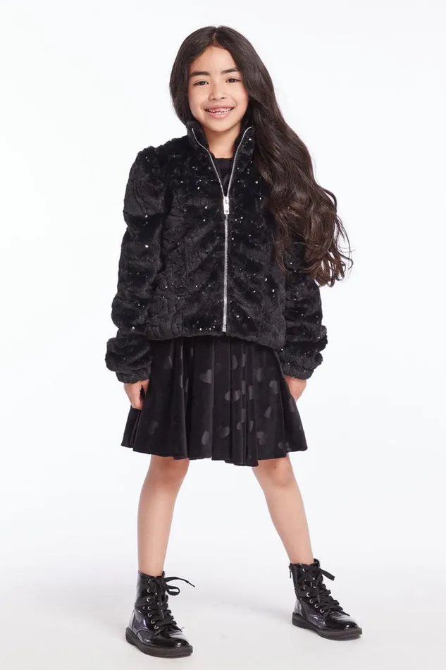 Kids Girls Chaser Brand Girls Licorice Puff Sleeve Jacket