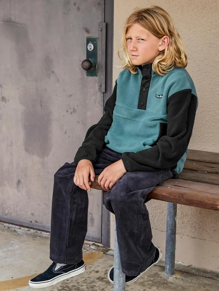 Kids Hoodies and Sweatshirts Volcom Big Boys Error92 Mockneck Crew Sweatshirt 8211 Service Blue
