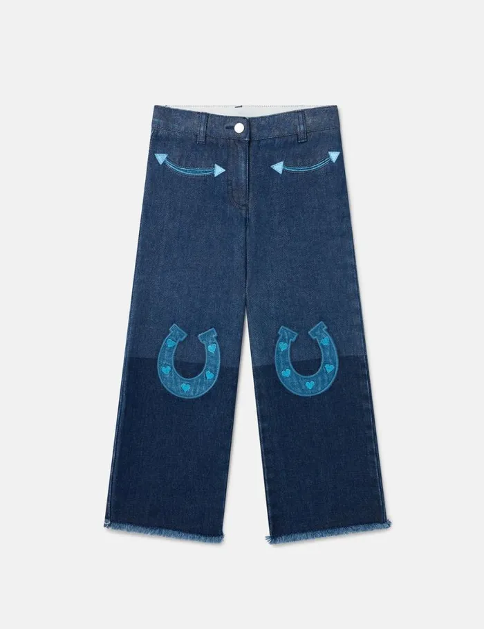 Kids Horse Appliqu Denim Jeans Blue Stella McCartney Pants and Shorts
