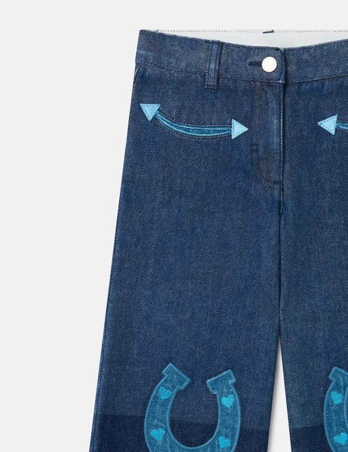 Kids Horse Appliqu Denim Jeans Blue Stella McCartney Pants and Shorts
