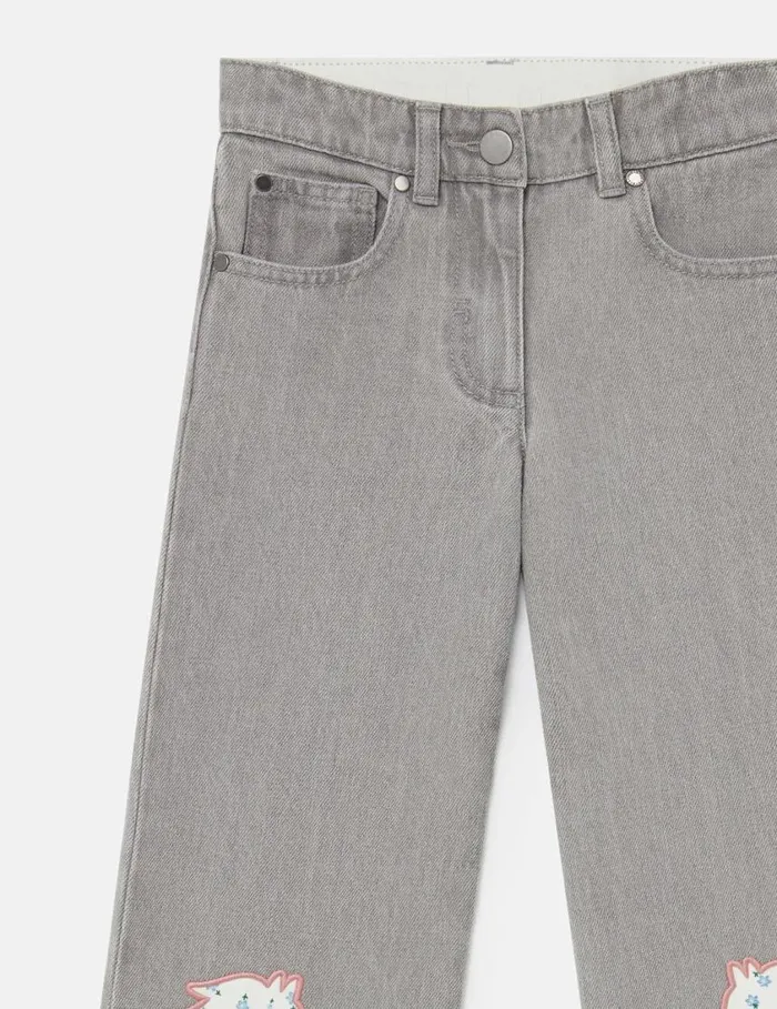 Kids Horse Appliqu Denim Jeans Grey Stella McCartney Pants and Shorts Kids Horse Appliqu Denim Jeans Grey Stella McCartney Pants and Shorts