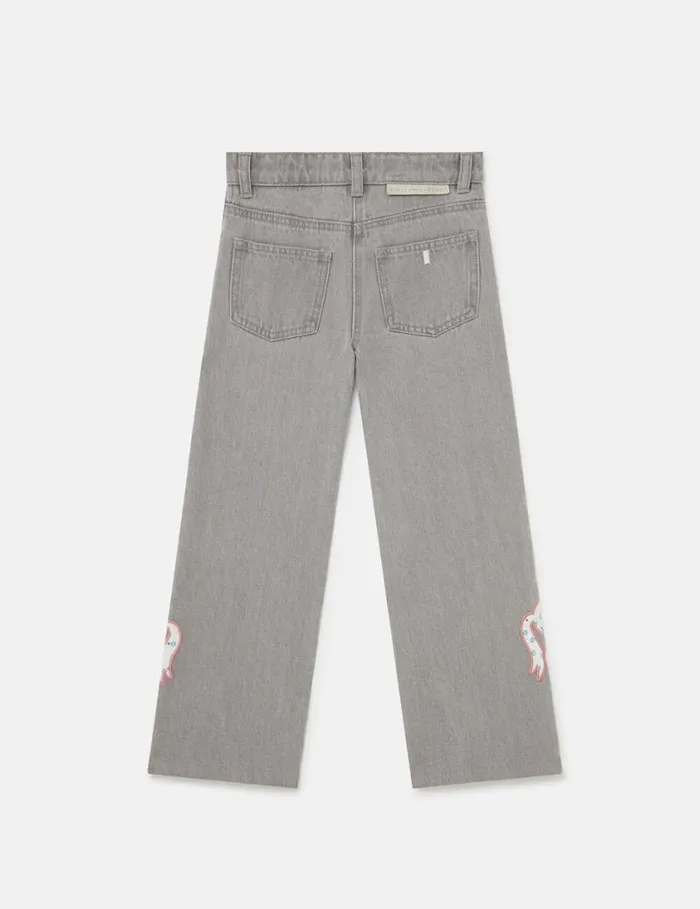 Kids Horse Appliqu Denim Jeans Grey Stella McCartney Pants and Shorts Kids Horse Appliqu Denim Jeans Grey Stella McCartney Pants and Shorts