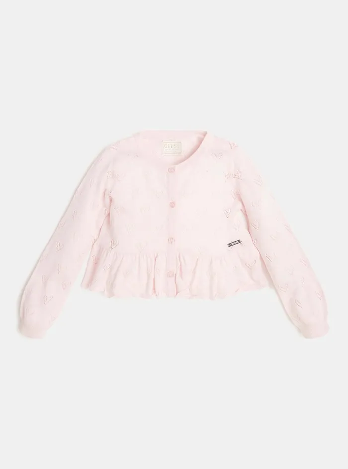 Kids Little Girl GUESS Ballet Pink Cardigan 27