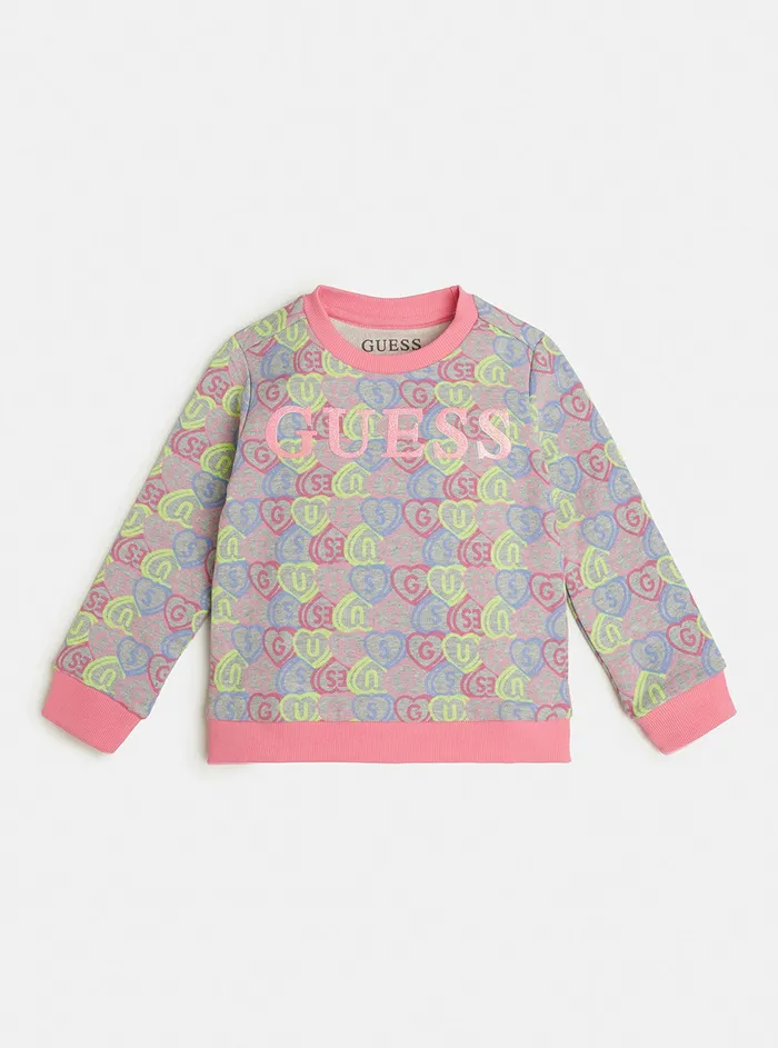 Kids Little Girl GUESS Captured Heart Active Jumper 27