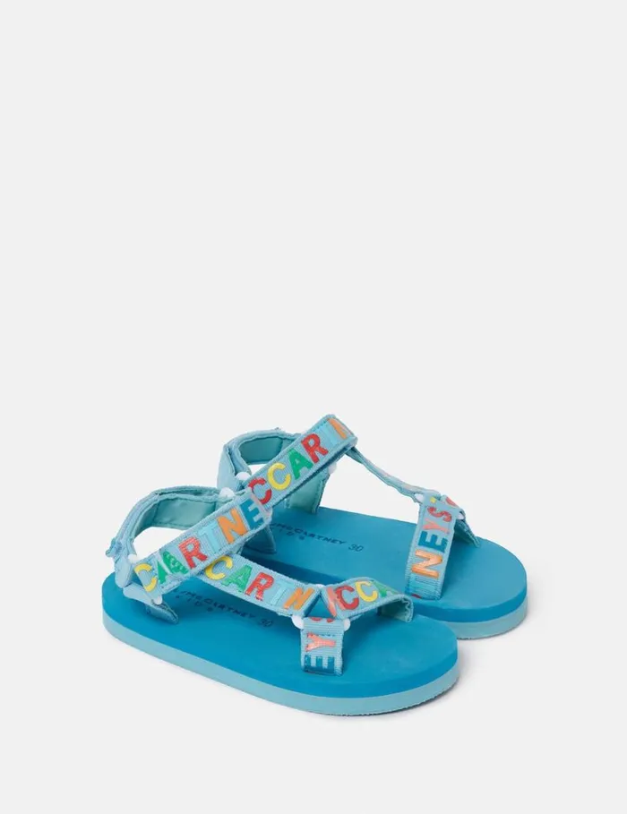 Kids Logo Tape Sandals Light Blue Stella McCartney Shoes And Accessories