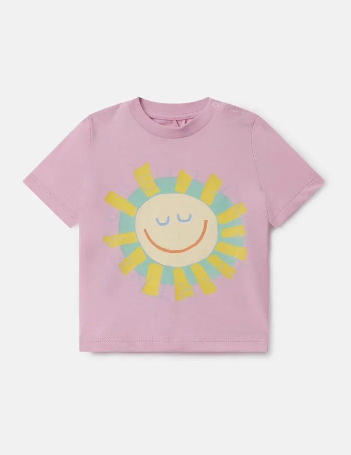 Kids Medallion Logo Sunshine Sweatshirt Pink Stella McCartney Sweatshirt And TShirts