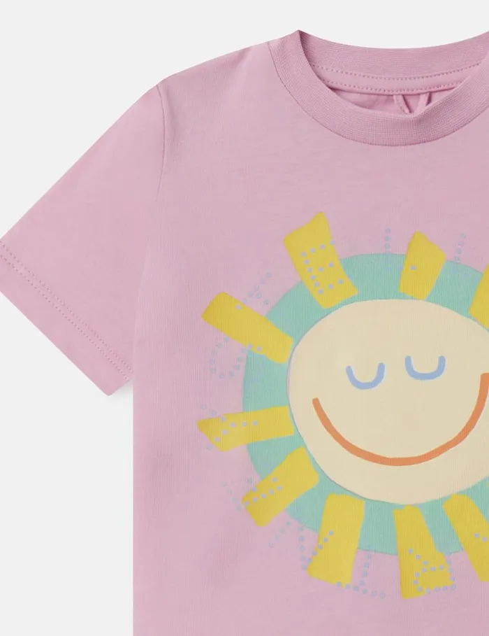 Kids Medallion Logo Sunshine Sweatshirt Pink Stella McCartney Sweatshirt And TShirts