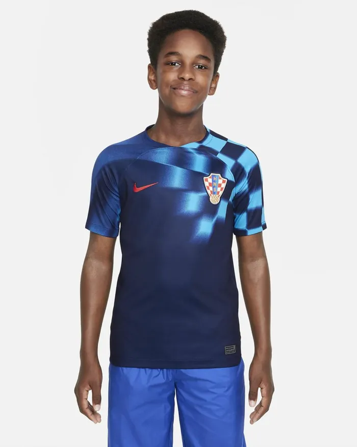 Kids Nike All Clothing Croatia 202223 Stadium Away Blackened Blueuniversity Red
