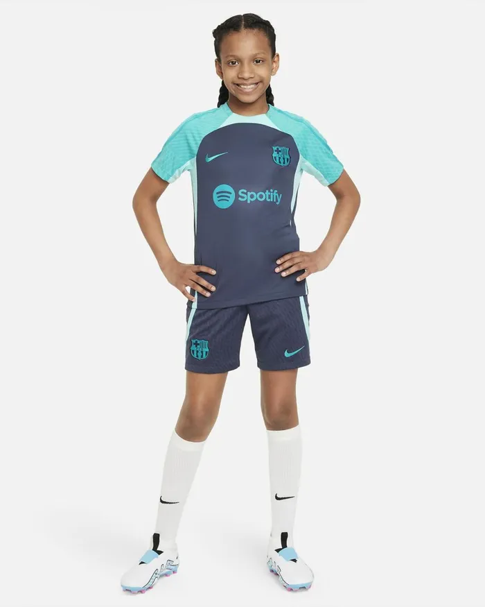 Kids Nike All Clothing FC Barcelona Strike Third Thunder Bluelight Aquaenergyenergy