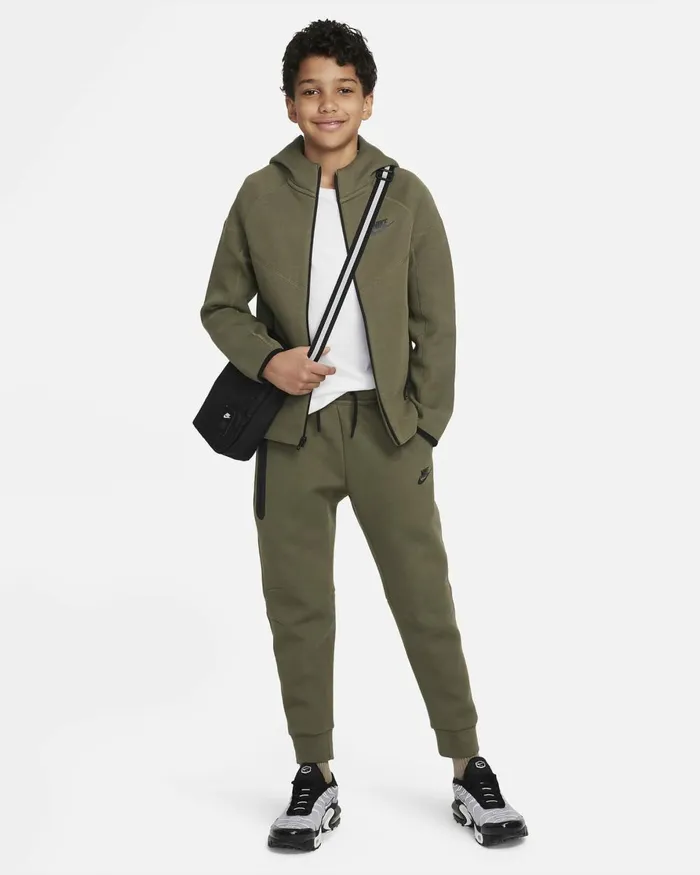 Kids Nike All Clothing Sportswear Tech Fleece Medium Oliveblack