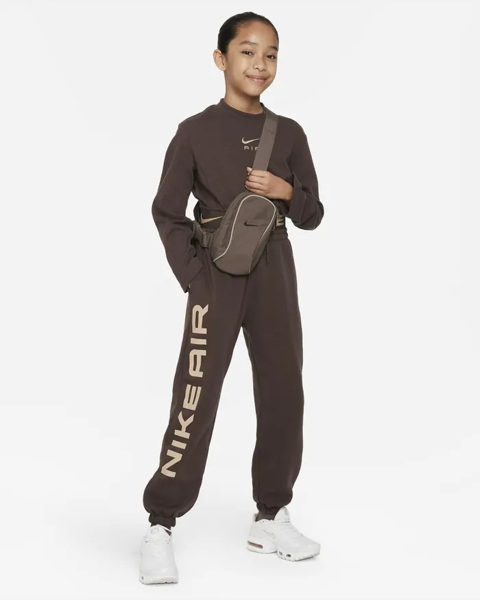 Kids Nike Trousers And Leggings Air Club Fleece Baroque Brownhemp