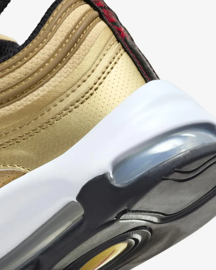 Kids Nike Younger Kids 3 8211 7 Years Air Max 97 Metallic Goldblackwhiteuniversity Red