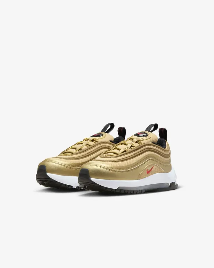 Kids Nike Younger Kids 3 8211 7 Years Air Max 97 Metallic Goldblackwhiteuniversity Red