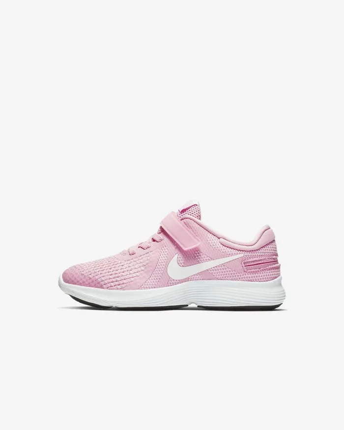 Kids Nike Younger Kids 3 8211 7 Years Revolution 4 FlyEase Pink Risepink Foamwhite
