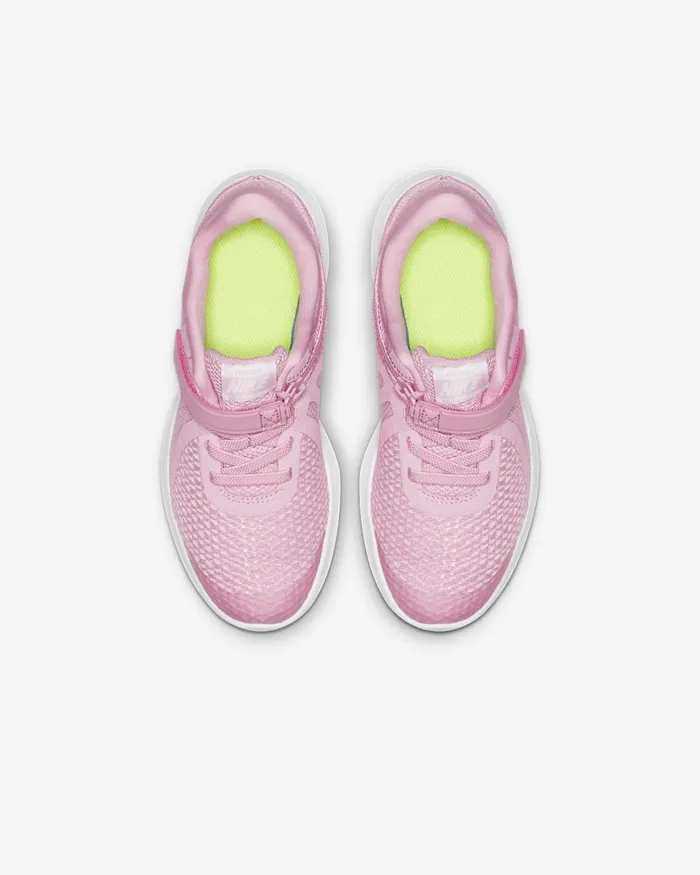 Kids Nike Younger Kids 3 8211 7 Years Revolution 4 FlyEase Pink Risepink Foamwhite