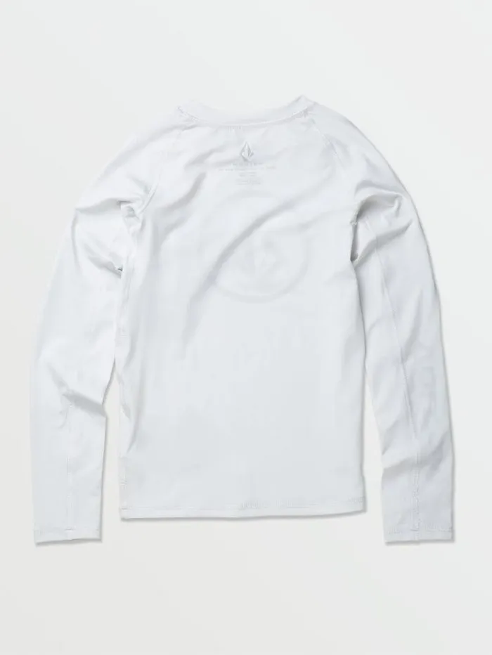 Kids Rashguards Volcom Big Boys Lido Solid Long Sleeve Rashguard 8211 White