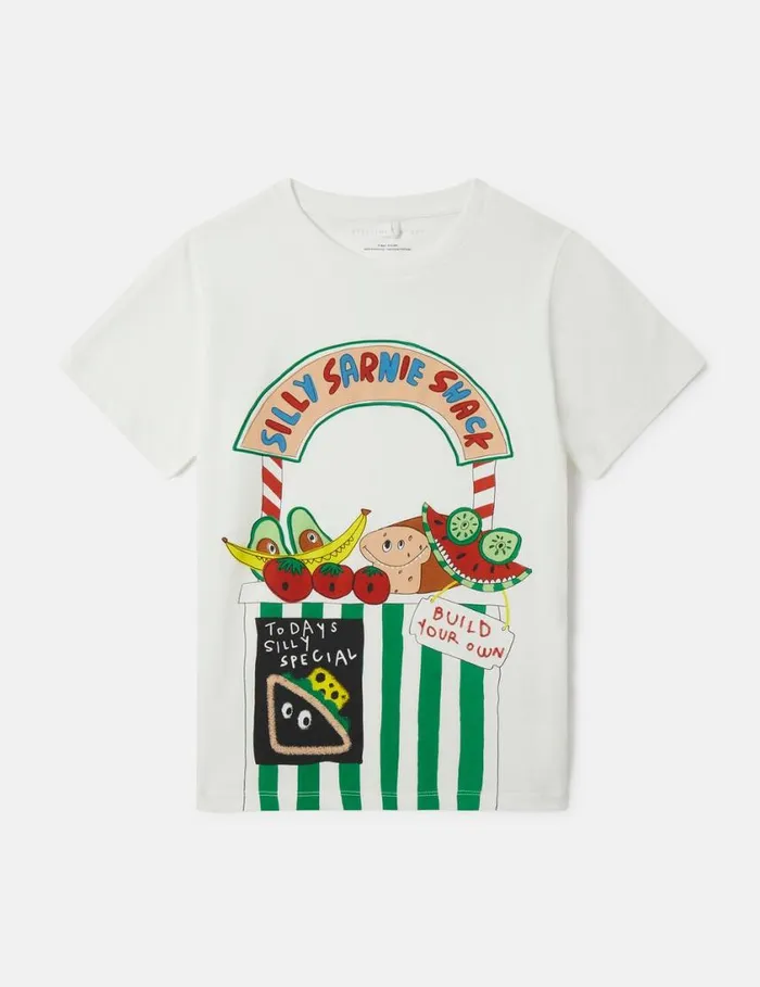 Kids Sarnie Snack Stall TShirt Ivory Stella McCartney TShirts And Sweatshirt