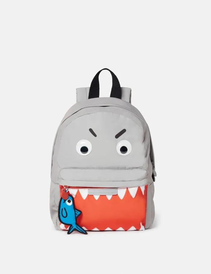Kids Shark Print Backpack Grey Stella McCartney Shoes And Accessories