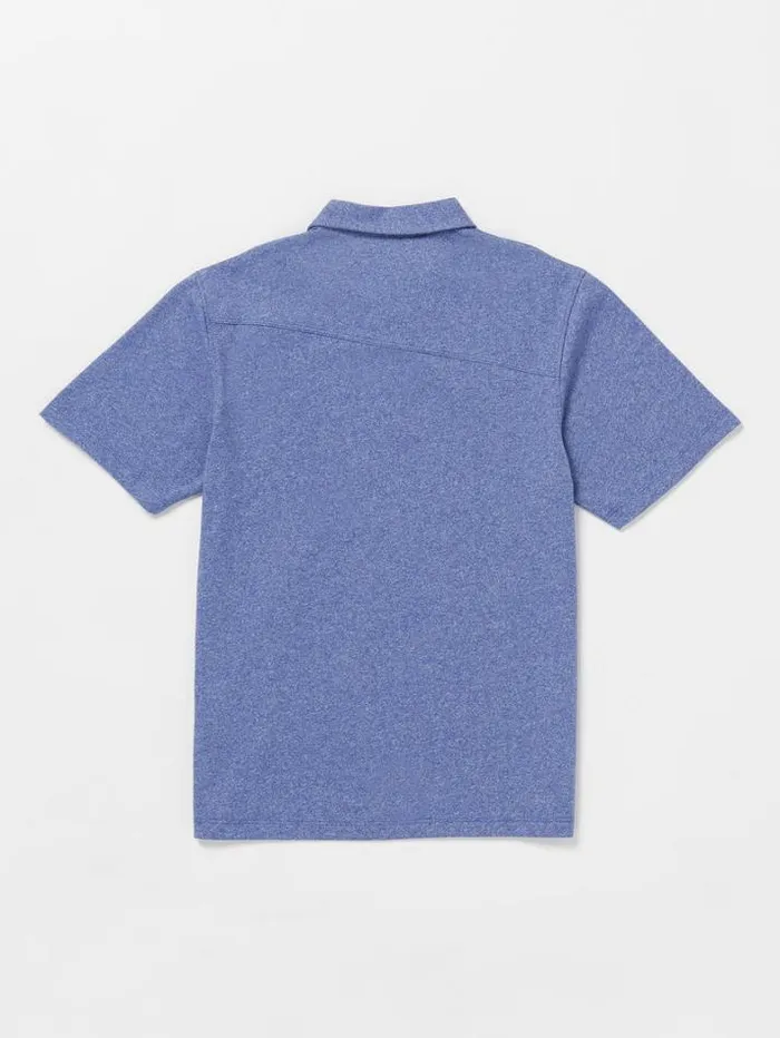 Kids Shirts and Flannels Volcom Big Boys Wowzer Polo Short Sleeve Shirt 8211 Denim