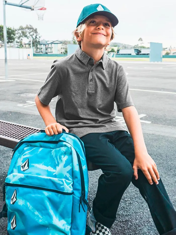 Kids Shirts and Flannels Volcom Big Boys Wowzer Polo Short Sleeve Shirt 8211 Stealth