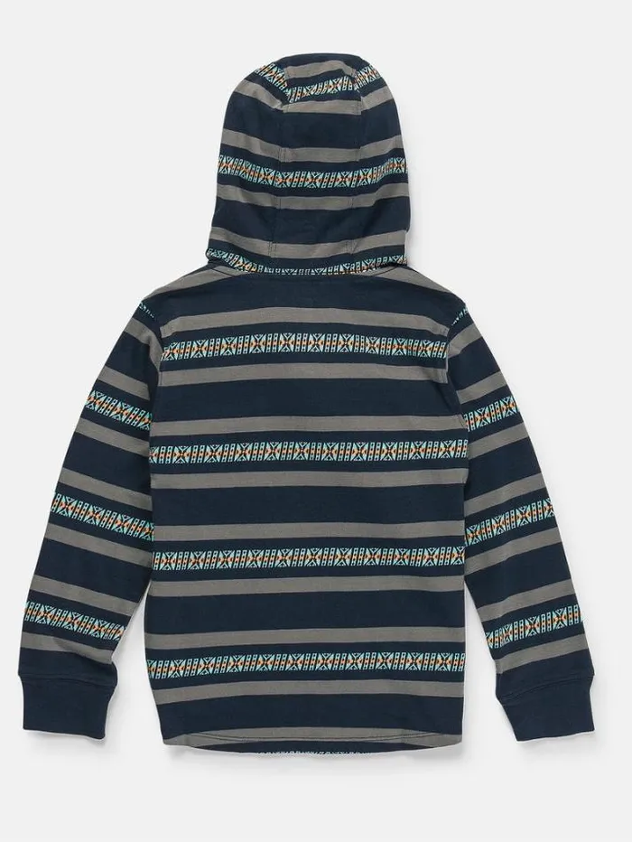 Kids Shirts and Flannels Volcom Little Boys Seed Stone Hood Long Sleeve Shirt 8211 Navy