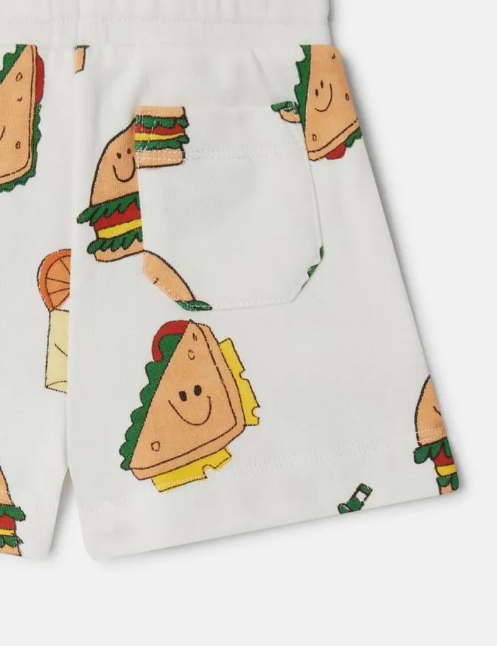 Kids Silly Sandwich Print Drawstring Shorts White Multicolour Stella McCartney Pants and Shorts Kids Silly Sandwich Print Drawstring Shorts White Multicolour Stella McCartney Pants and Shorts