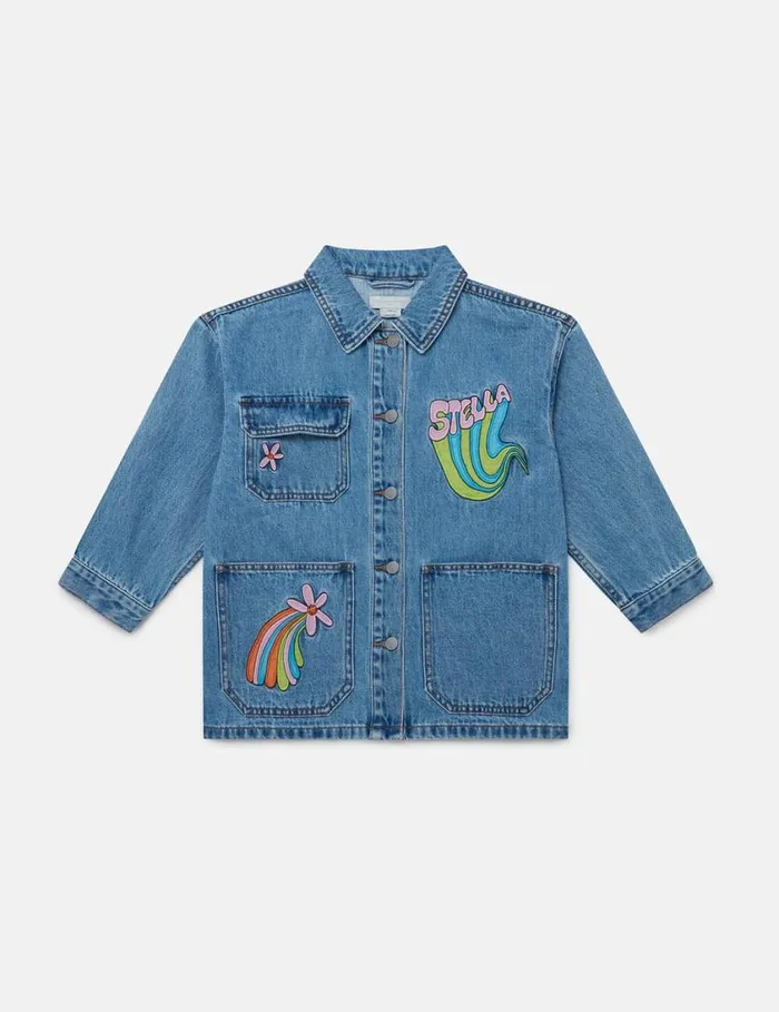 Kids Stella Graphic Denim Shirt Light Blue Stella McCartney Outerwear