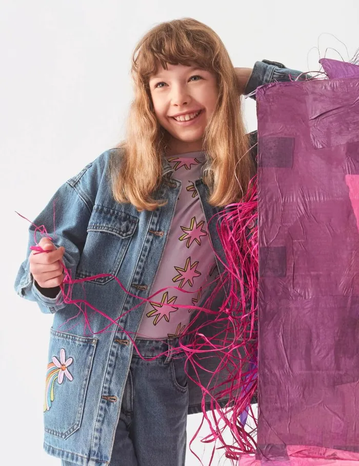 Kids Stella Graphic Denim Shirt Light Blue Stella McCartney Outerwear