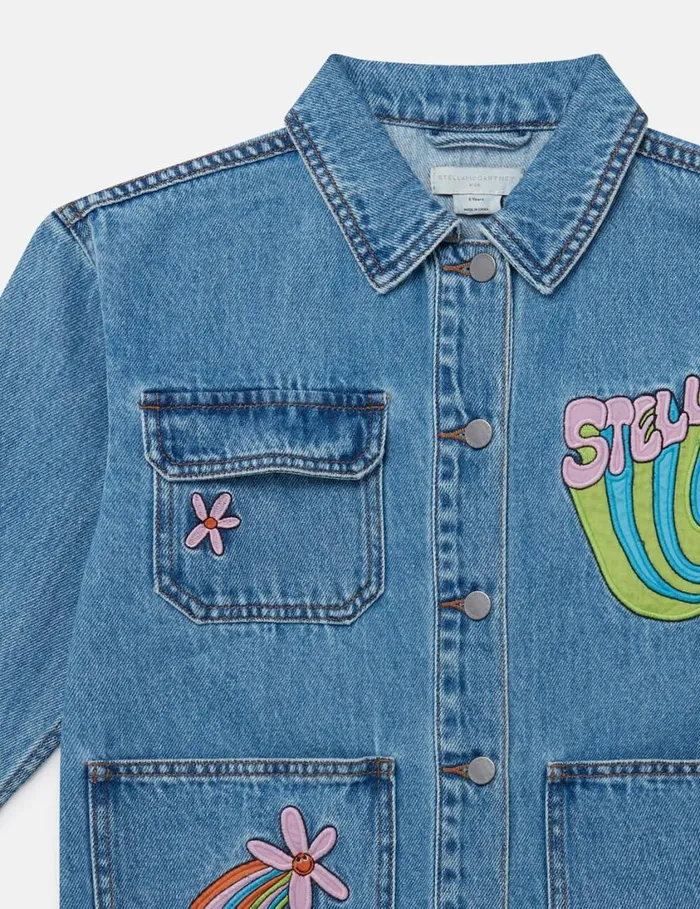 Kids Stella Graphic Denim Shirt Light Blue Stella McCartney Outerwear