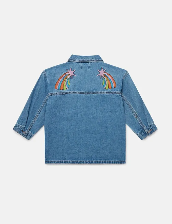 Kids Stella Graphic Denim Shirt Light Blue Stella McCartney Outerwear