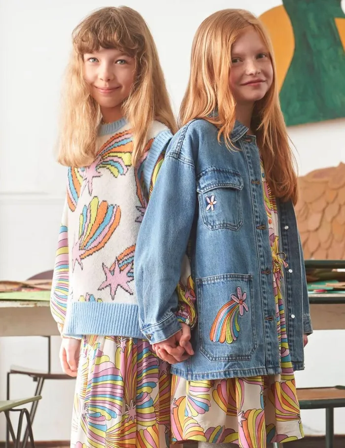 Kids Stella Graphic Denim Shirt Light Blue Stella McCartney Outerwear