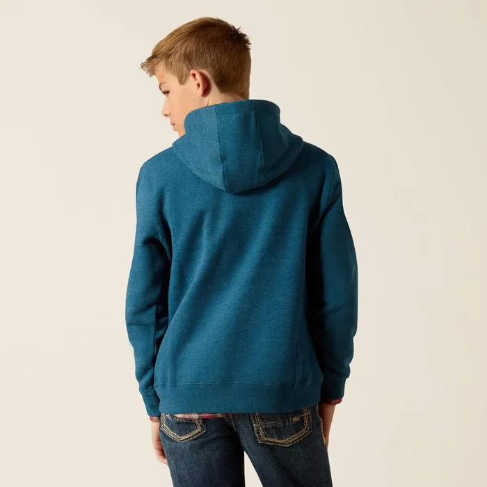 Kids Sweatshirts and Hoodies Ariat Bison Plains Hoodie Hydra Heather