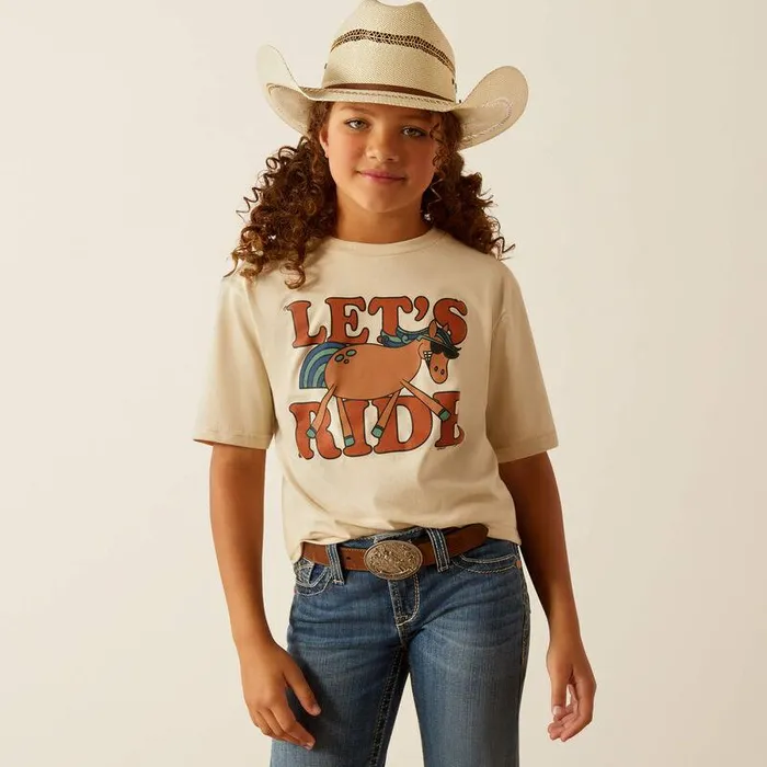 Kids TShirts and Polos Ariat Ariat Lets Ride TShirt Natural