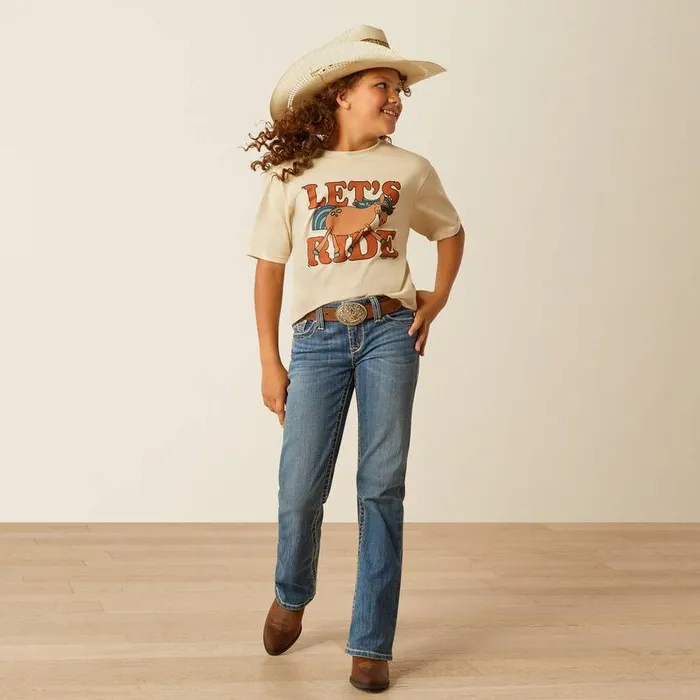 Kids TShirts and Polos Ariat Ariat Lets Ride TShirt Natural Kids TShirts and Polos Ariat Ariat Lets Ride TShirt Natural