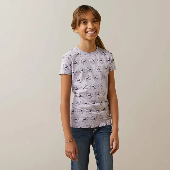 Kids TShirts and Polos Ariat So Love TShirt Half Drop Heather Grey