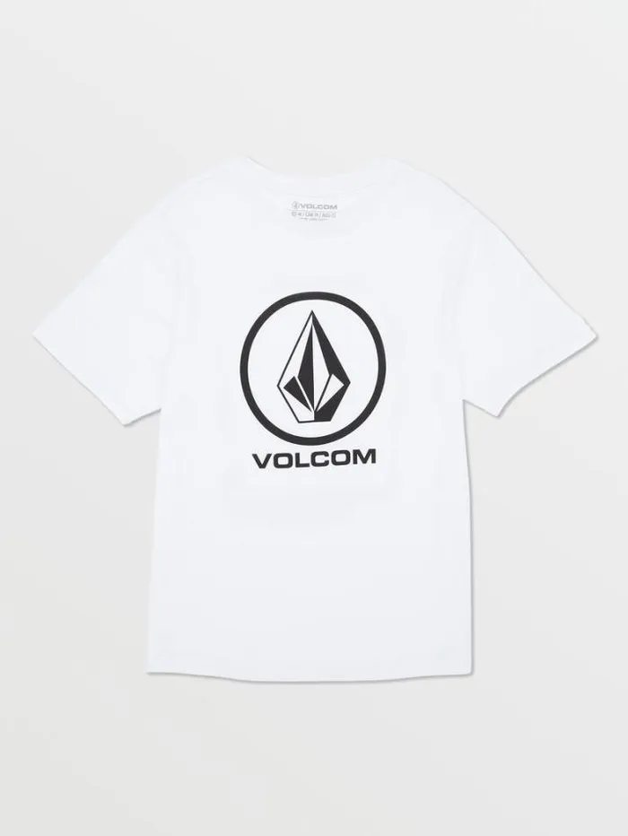 Kids TShirts and Tanks Volcom Big Boys Crisp Stone Short Sleeve Tee 8211 White