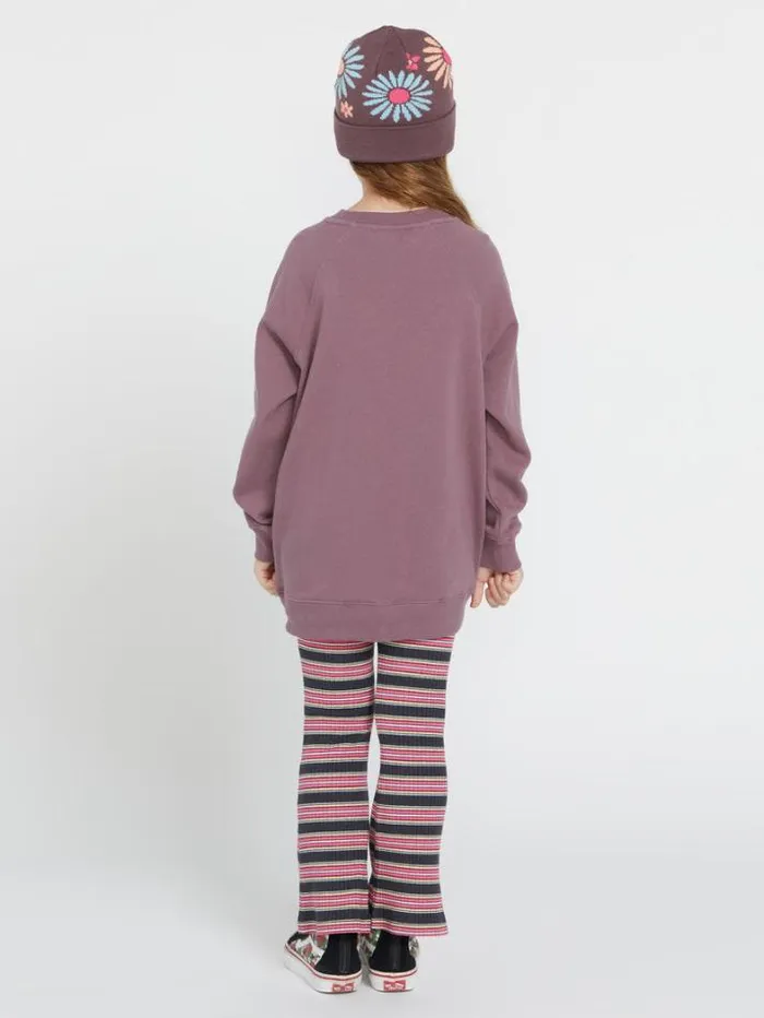 Kids TShirts and Tanks Volcom Girls Truly Stokin Boyfriend Long Sleeve Shirt 8211 Acai