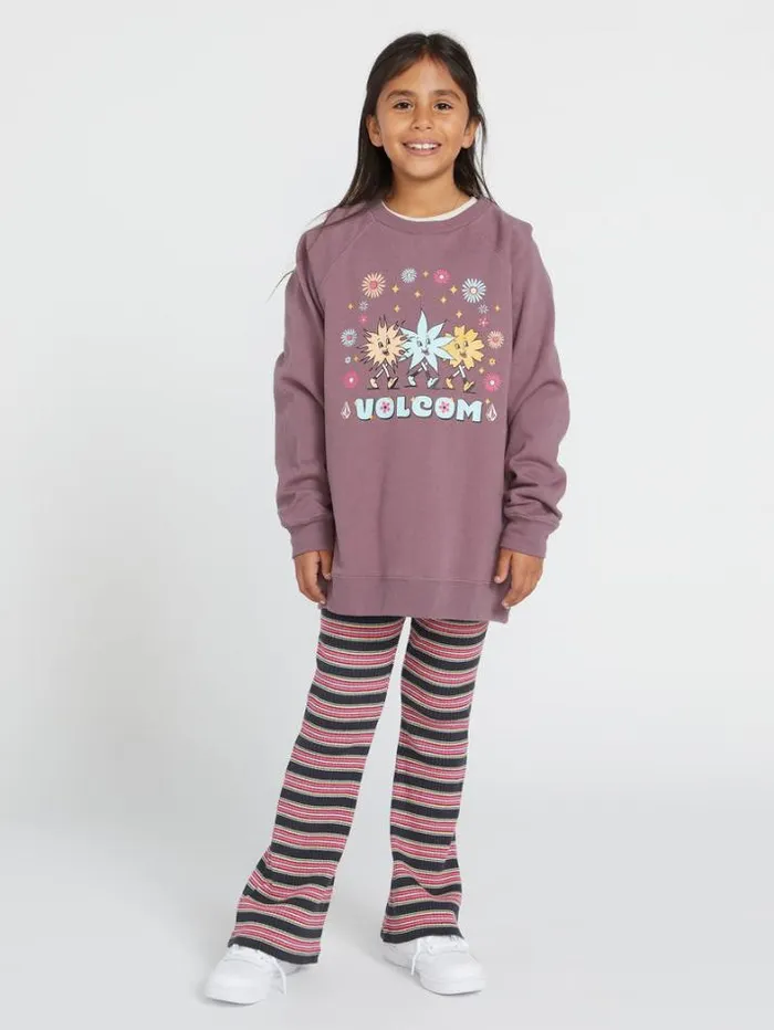 Kids TShirts and Tanks Volcom Girls Truly Stokin Boyfriend Long Sleeve Shirt 8211 Acai