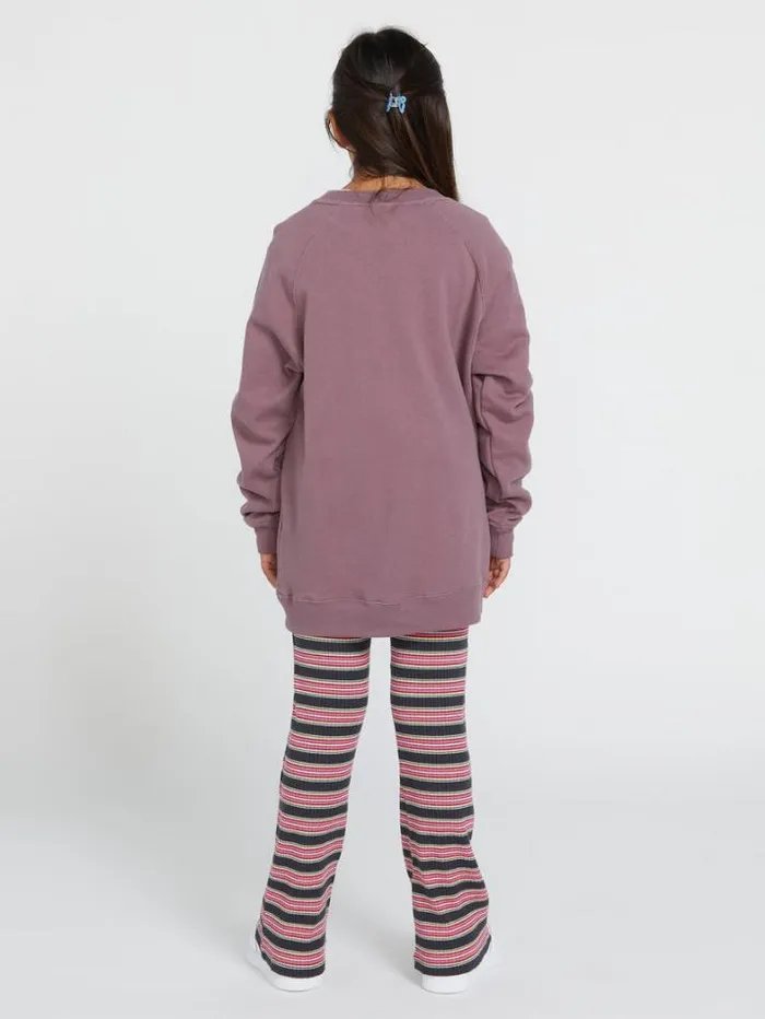 Kids TShirts and Tanks Volcom Girls Truly Stokin Boyfriend Long Sleeve Shirt 8211 Acai