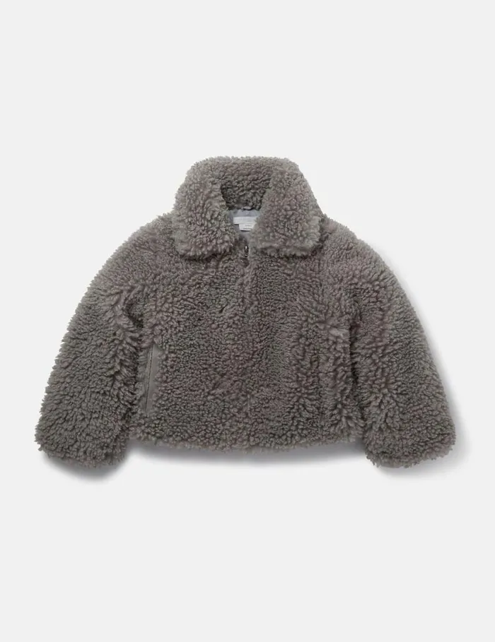 Kids Teddy Bear Coat Grey Stella McCartney Outerwear