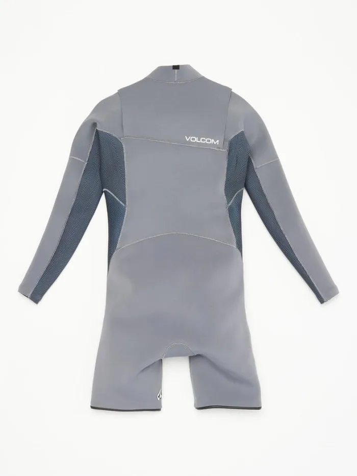 Kids Wetsuits Volcom Big Boys Modulator 2mm Chest Zip Long Sleeve Springsuit 8211 Charcoal