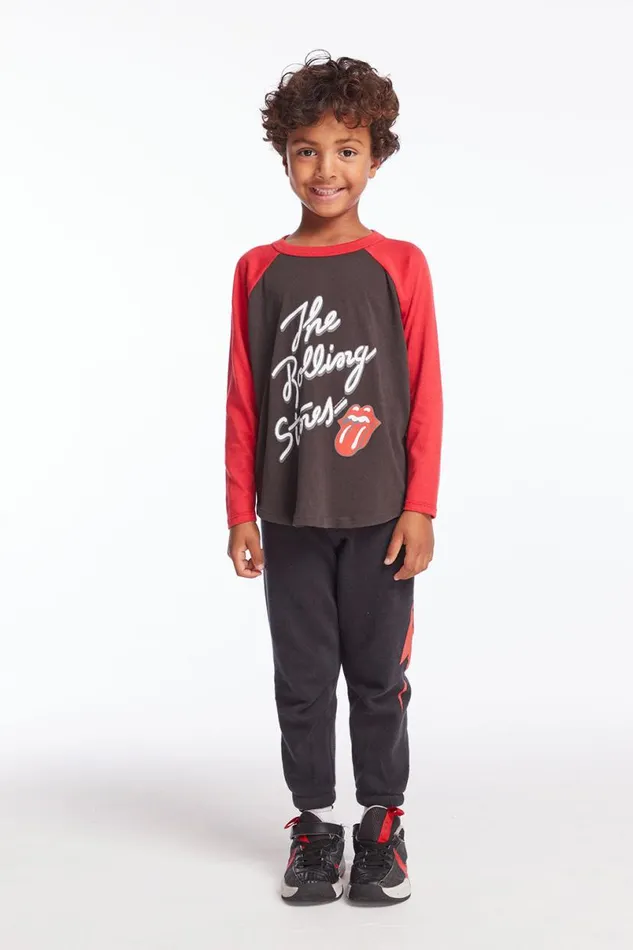 KidsWomens Boys Chaser Brand Rolling Stones Script Logo Boys Long Sleeve