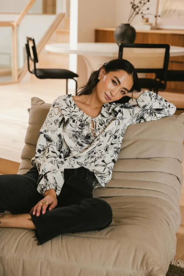 Kimberly Floral Blouse Ivory Women Bohme Tops