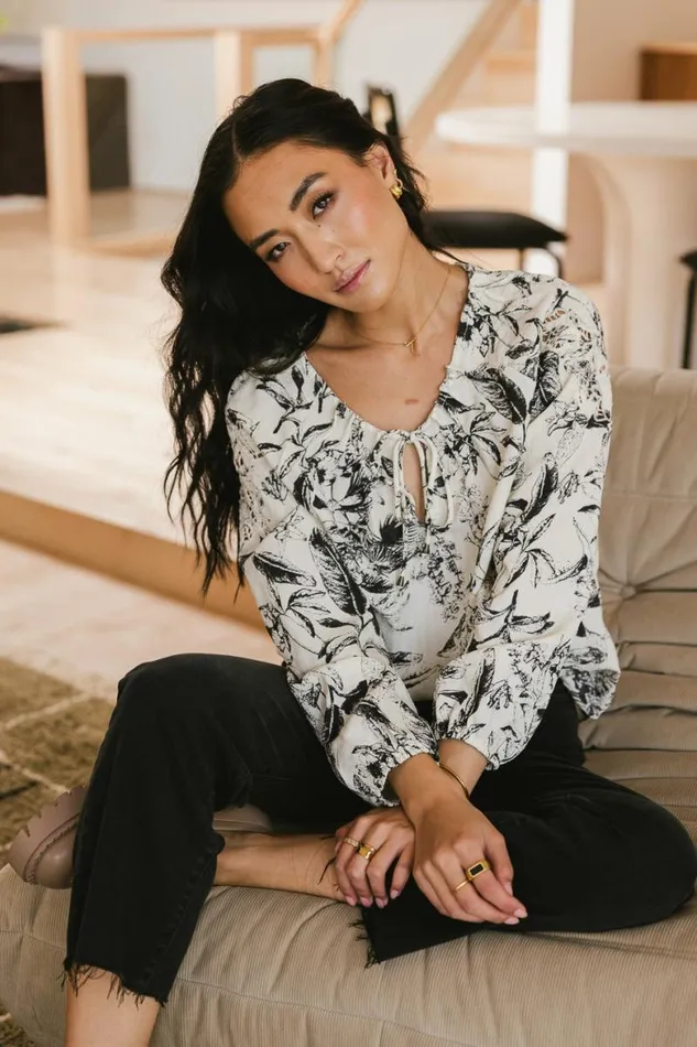 Kimberly Floral Blouse Ivory Women Bohme Tops