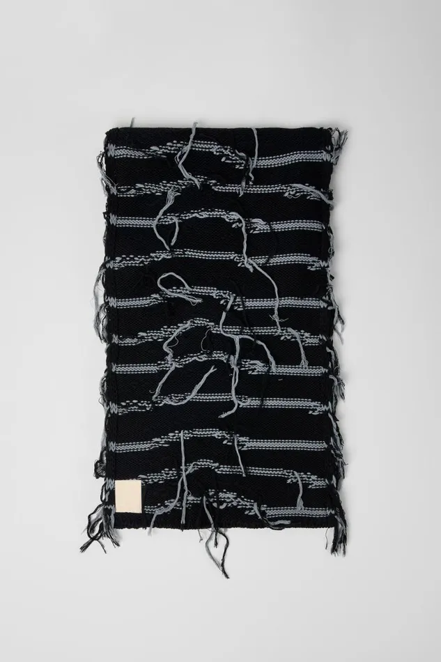 Knit Men Camper Knit Scarf Black Intarsia Knit Scarf Knit Men Camper Knit Scarf Black Intarsia Knit Scarf
