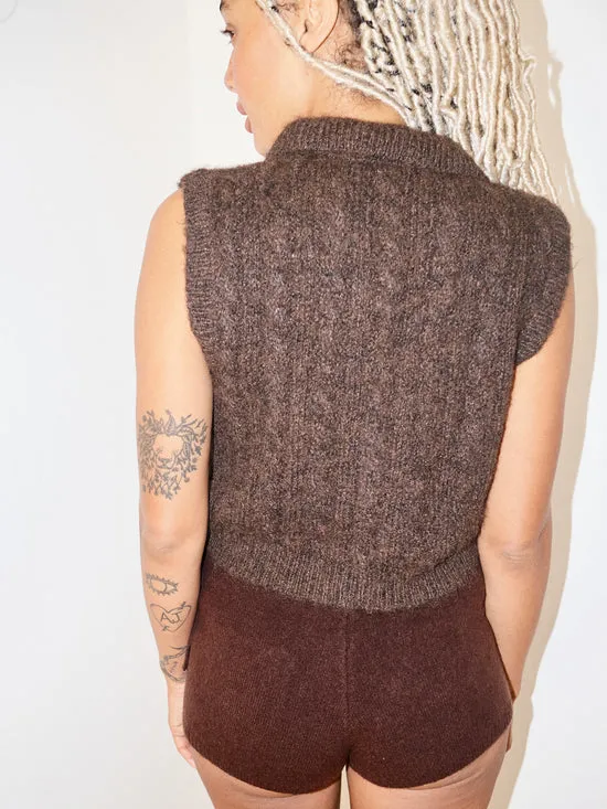 Knit Shorts Brown Women Bottoms Lisa Says Gah