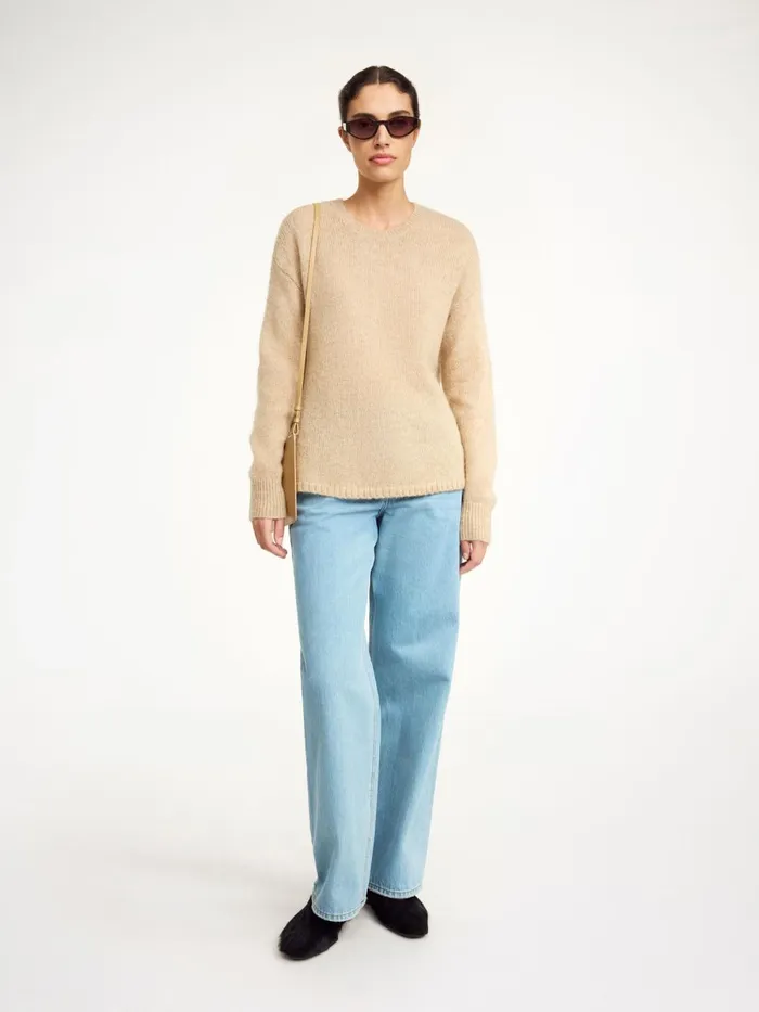 Knitwear Women By Malene Birger Briella Mohairblend Sweater Twill Beige
