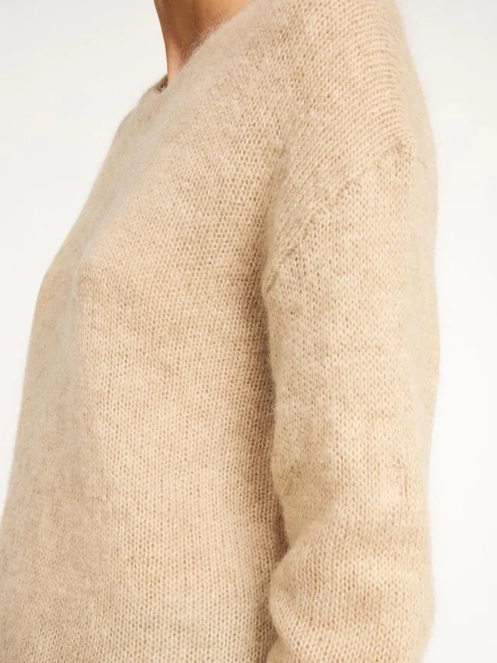 Knitwear Women By Malene Birger Briella Mohairblend Sweater Twill Beige Knitwear Women By Malene Birger Briella Mohairblend Sweater Twill Beige