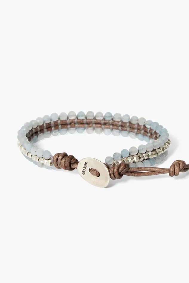 Koa Cuff Wrap Bracelet Aquamarine Women Chan Luu Bracelets