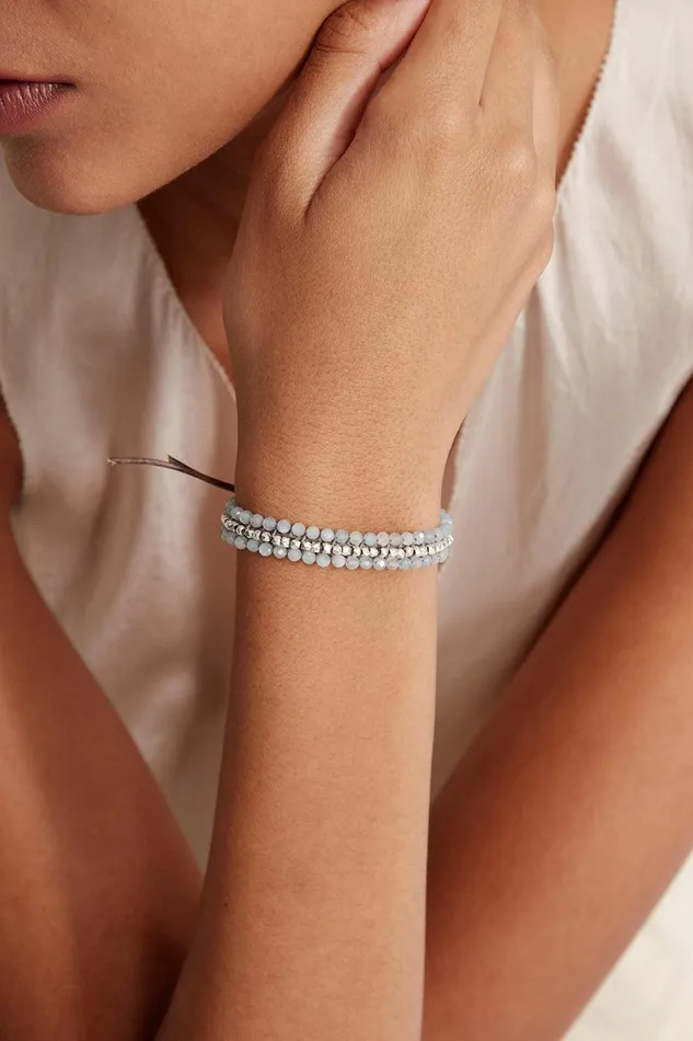 Koa Cuff Wrap Bracelet Aquamarine Women Chan Luu Bracelets